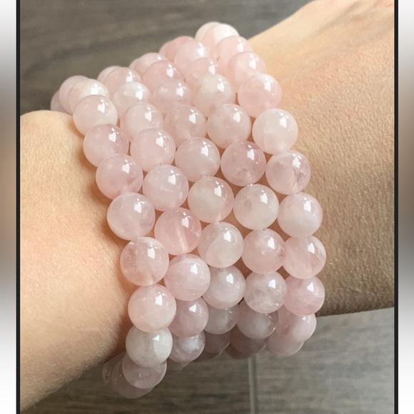 Rose Quartz Beaded Bracelet - Picture 1 of 1